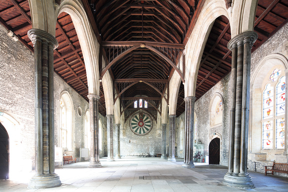 The aisled Great Hall at Winchester, commissioned by Henry III and built between 1222 and 1236