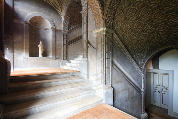 The old stone staircase (1560) at Burghley House, Lincolnshire