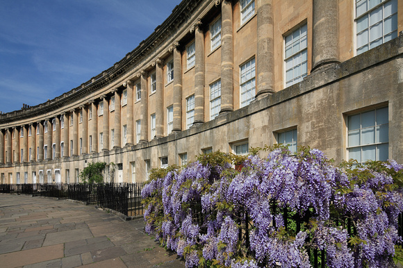 Detail of the terraced houses in the Royal Crescent (1767–75), Bath, designed by John Wood (the Younger).
